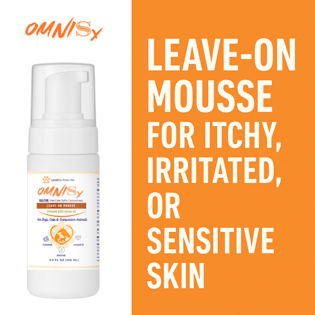 OMNISx Leave-On Mousse - Sulfur-based Veterinary-Strength Formula for Itchy, Irritated, or Sensitive Skin