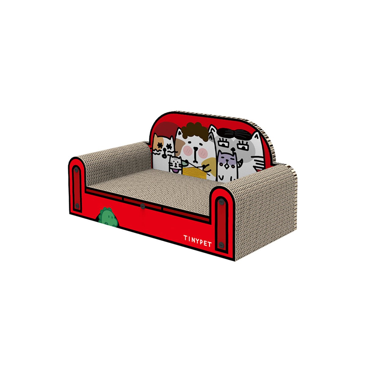 Ein Familien Roter Kleiner Sofa Kratzbaum