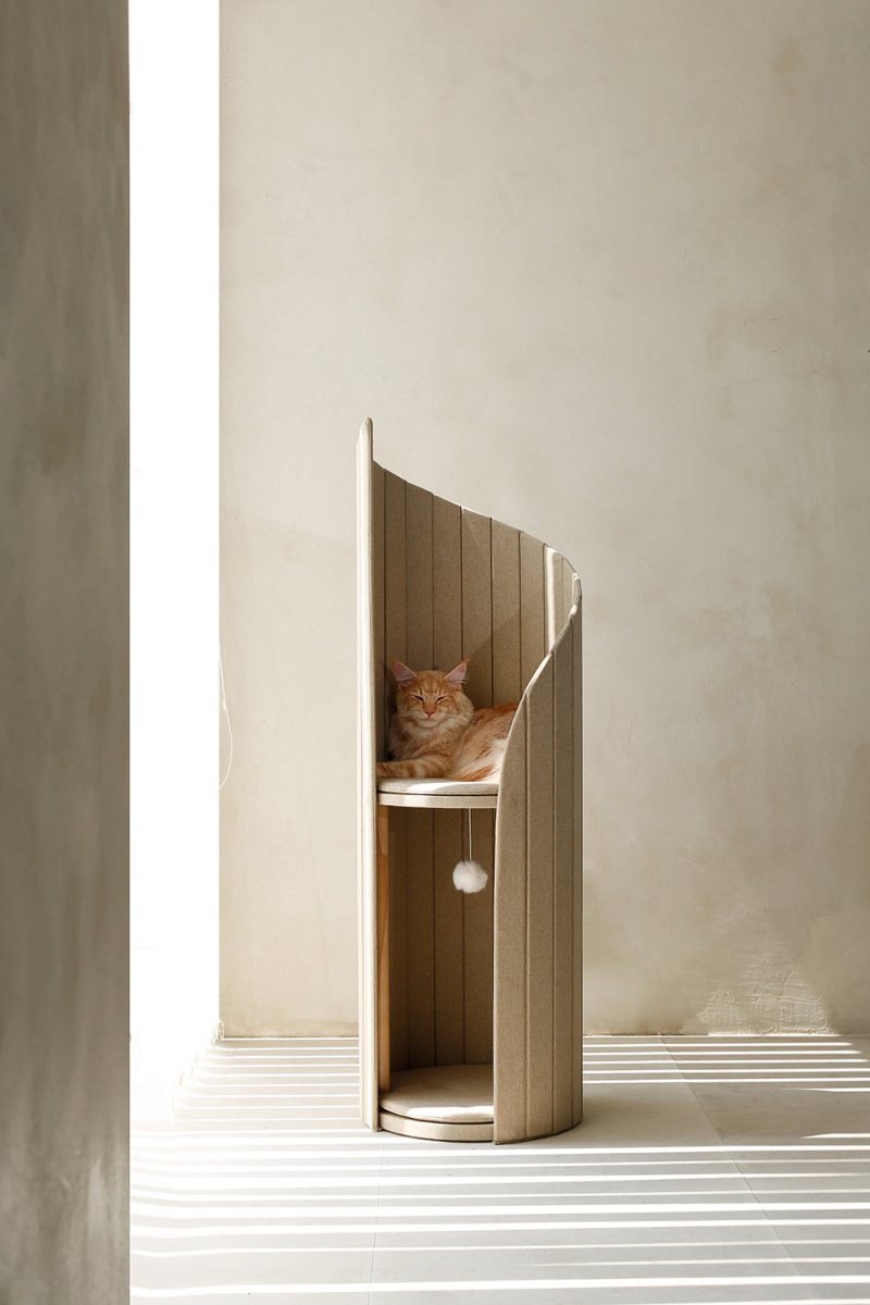 Time Tower Modern Cat Tree Condo – Space-Saving Vertical Cat Tower