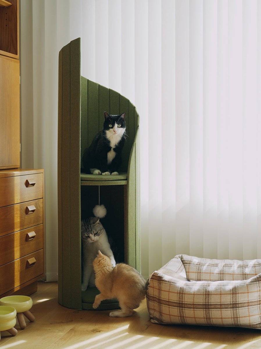 Time Tower Modern Cat Tree Condo – Space-Saving Vertical Cat Tower